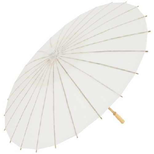 Trade Shop Traesio-ombrello Bambu Bianco 42 Cm Legno Sposa Wedding Matrimonio Ombrellino Parasole -