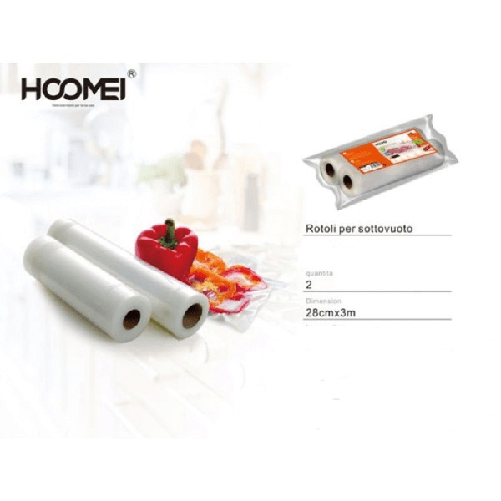 Trade Shop Traesio-2 Rotoli Per Sottovuoto 28x300cm Alimenti Sacchetti Conservazione Frutta Verdura -