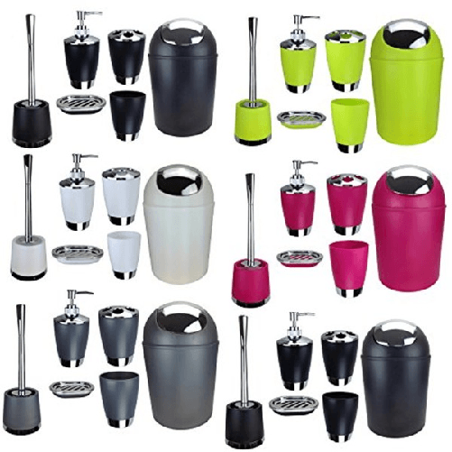 Set Accessori Bagno Porta Saponetta Dispenser Sapone Liquido Porta Spazzolini -