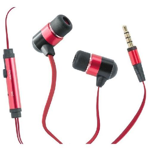 Hi-Earphones Auricolare con Design Minimal Red