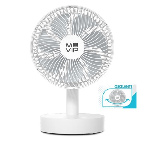 Ventilatore Oscillante Portatile da Tavolo Muvip 12W Diametro 19cm - 4 VelocitÃ Â - Oscillazione fino a 70Ã â Ã Âo - Angolo R