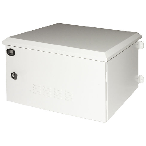 Link Armadio Rack 19 Pollici 6u per Reti da Esterno Classe Protezione Ip55 Misure 600x450x333mm Grigio Chiaro con Ventole Filtrate