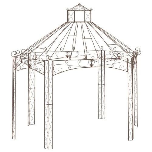 Padiglione da Giardino Marrone Anticato 400x258x378 cm in Ferro