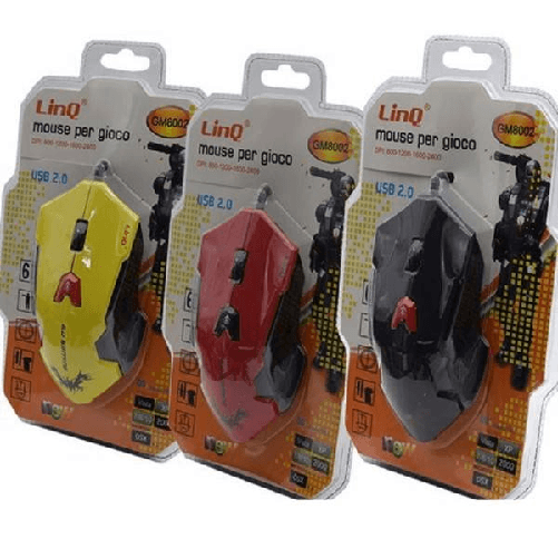 Linq-mouse Ottico Gaming Gioco Wired Con Filo Usb 2.0 Dpi Regolabile 800/2400 Gm8002 -