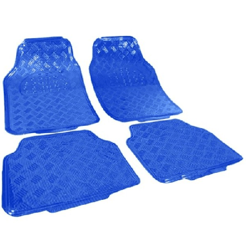 Linq-tappetini Set4 Tappeti Auto Blu Universali Sportivi Gomma Effetto Metallo Linq -