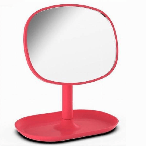 Cleafe-specchio Trucco Tavolo 19.5 Cm Arredo Bagno Casa Con Vassoio Make Up Fuxia 69907 -