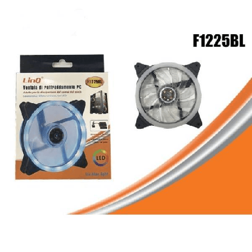 Ventola Raffreddamento Dissipazione Cooling Fun Per Telaio Pc Con Luce Led F1225bl -