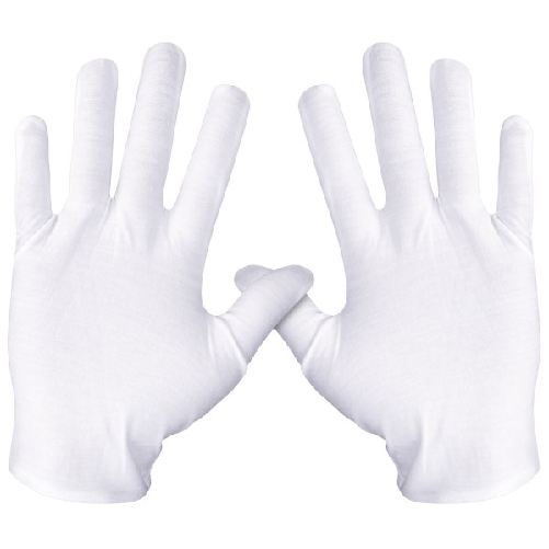 Trade Shop Traesio-guanti In Cotone Bianco Per Assorbimento Crema Mani Pelle Secca Sensibile Idrata -