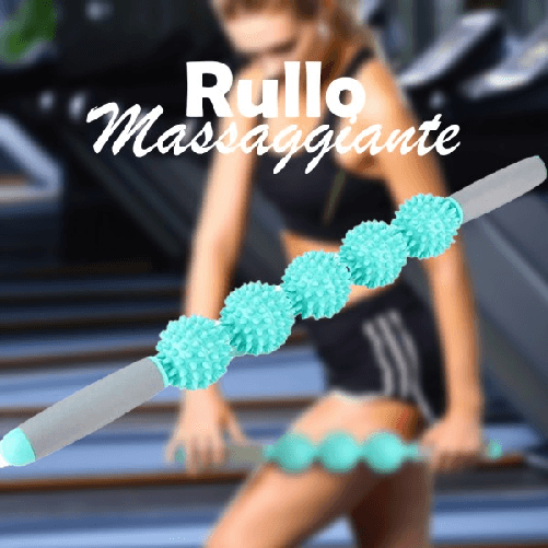 Trade Shop Traesio-rullo Bastone Massaggio Muscolare 54cm Per Gambe, Schiena, Migliora Circolazione -