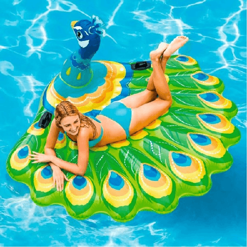 Trade Shop Traesio-pavone Gonfiabile Gigante Isola Materassino Mare Piscina 193 X 163 X 94 Cm -