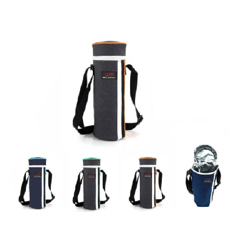 Trade Shop Traesio-borsa Portabottiglia Frigo Termico Bicolore 2 Lt Mare Spiaggia 12x12x34cm 15410 -