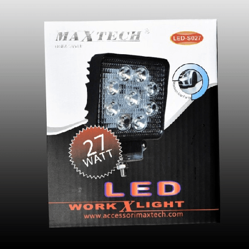 Luci Di Lavoro 27w A Led Da Faro Quadrato Per Auto Fuoristrada Maxtech Led-s027 -