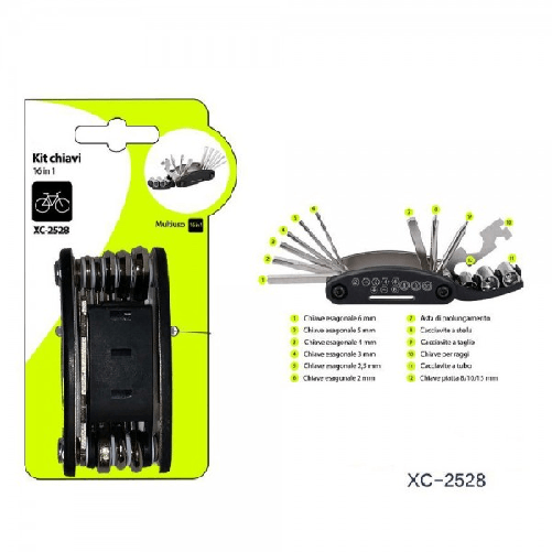 Wisdom-kit Chiavi 16in1 Strumento Attrezzi Multiuso Riparazione Bici Bicicletta Xc-2528 -