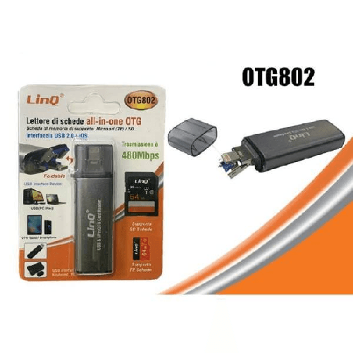 Lettore Di Schede Sd Micro-sd 2in1 Lightning Usb Maschio Otg Usb Femmina Otg802 -