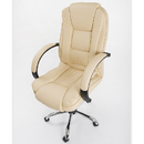 Poltrona da Ufficio sedia girevole da scrivania in ecopelle traspirante color beige Modello Cover