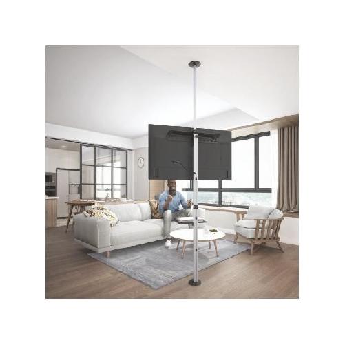 Link Asta Supporto per Tv Pavimento-Soffitto per Monitor 37''-70'' con Ripiano