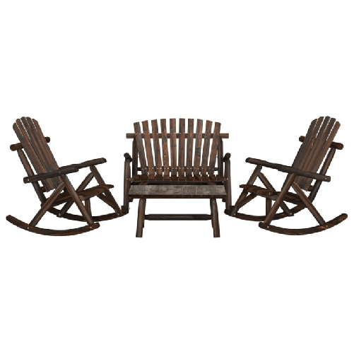 vidaXL Set Divani da Giardino 4 pz in Legno Massello di Abete