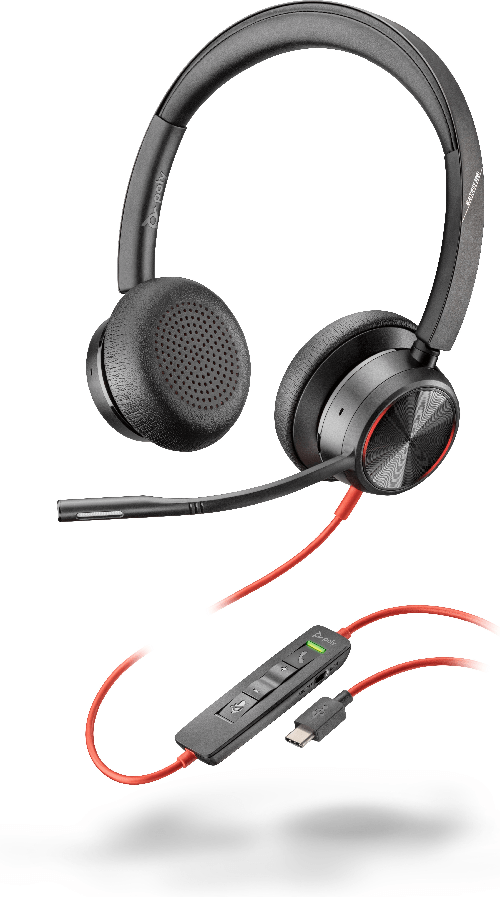 POLY Cuffie stereo Blackwire 8225 con connettore USB-C + adattatore USB-C/A