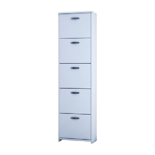 CTF Mobili 85 11 80 Scarpiera Doppia Profondita' 5 Ante Bianco
