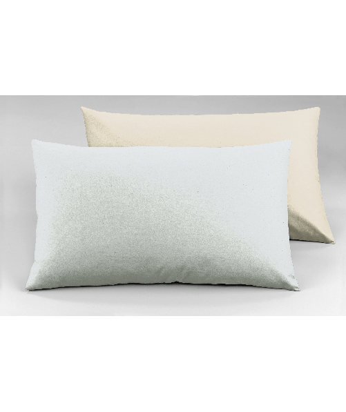 Coppia di federe Set di 2 federe bicolor bifaccia doubleface in cotone copricuscino guanciale letto 50x80 cm made in italy NATURALE/PERLA