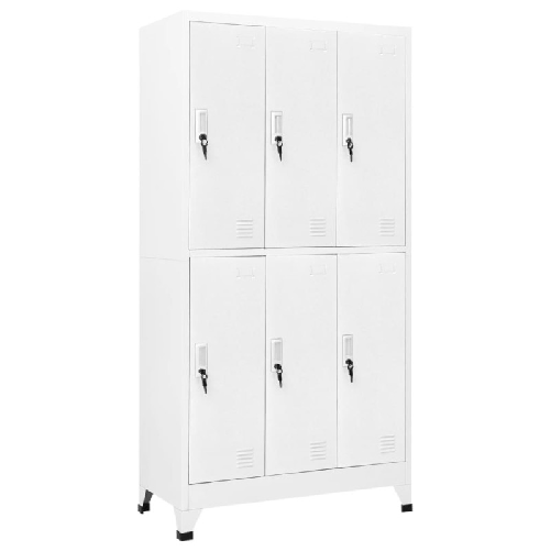 vidaXL Armadietto a Chiave con 6 Scomparti in Acciaio 90x45x180 cm