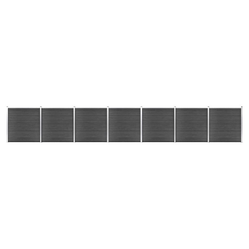 Set Pannelli di Recinzione in WPC 1218x186 cm Nero