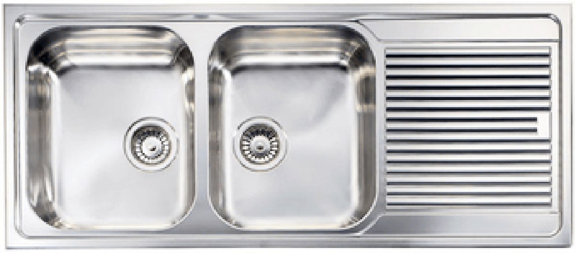 CM Zenith 116 x 50 2V Lavello ad incasso Rettangolare Acciaio inossidabile