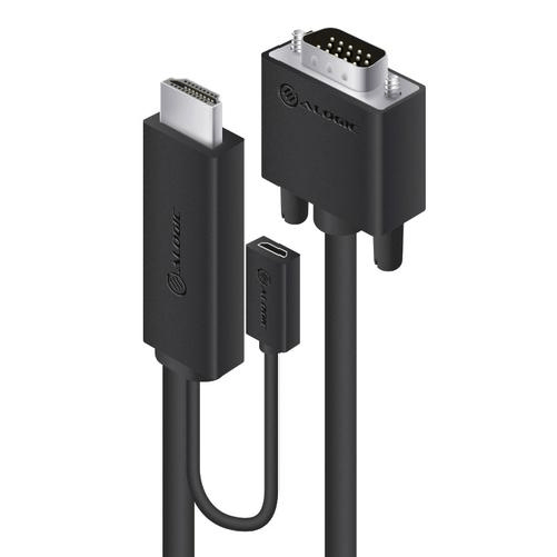 ALOGIC HDVG-MM-02 cavo e adattatore video 2 m HDMI + Micro USB VGA Nero