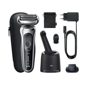 Braun Energiequelle Akku Lithium-Ion (Li-Ion) Betriebsdauer 50 min Schnellladungszeit 5 min Braun Series 7 71-S7200cc Rasoio Trimmer Nero, Argento