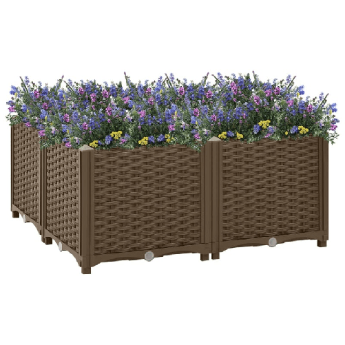 VidaXL Fioriera Rialzata 80x80x38 cm in Polipropilene