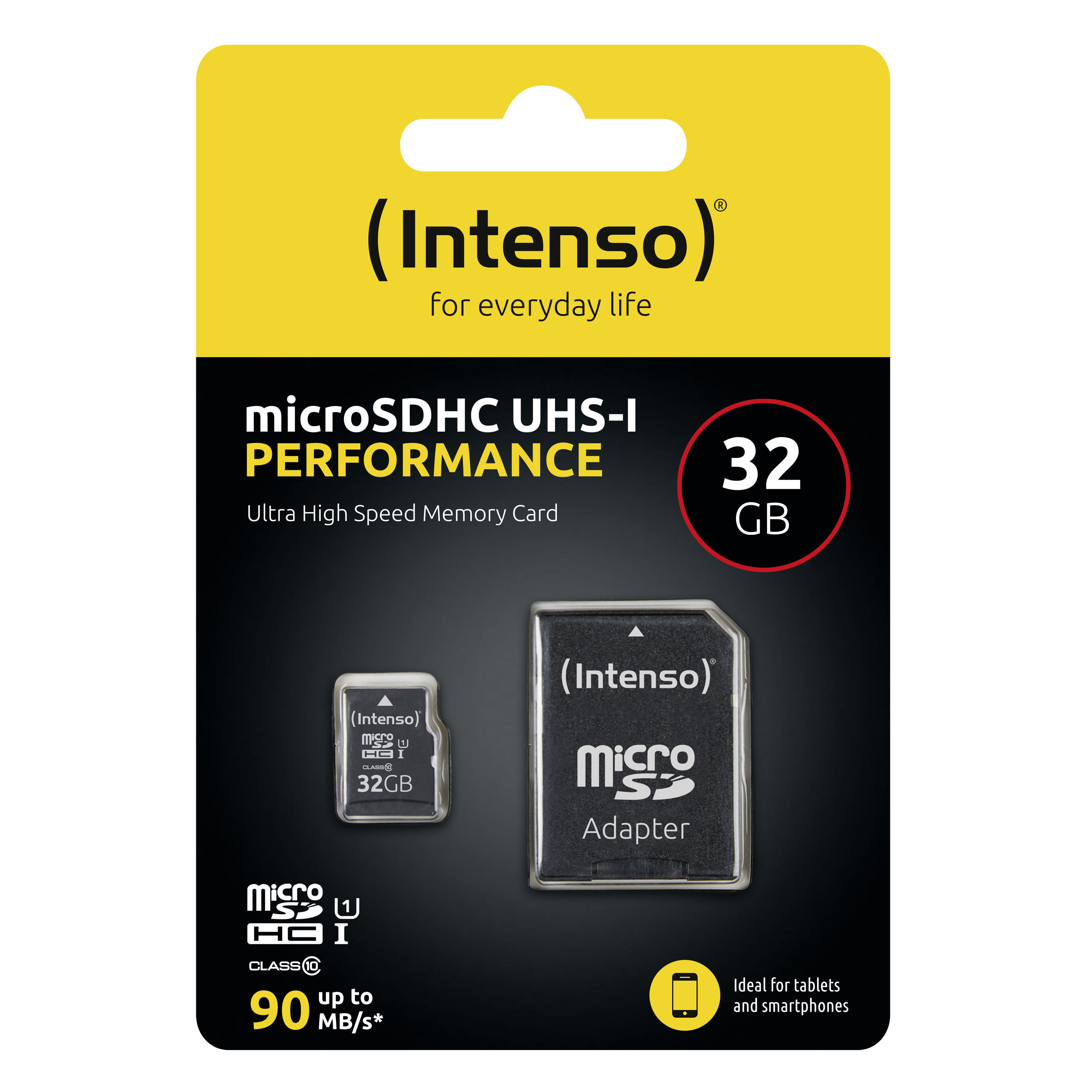 Intenso Scheda di memoria intensiva per le prestazioni-flash 32 GB (MicroSDHC Inc. Adapter SD-UHS-1) Intenso 3424480 memoria flash 32 GB MicroSD UHS-I