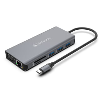 Atlantis Land A04-TC_DK46 replicatore di porte e docking station per laptop Cablato USB 3.2 Gen 1 (3.1 Gen 1) Type-C Grigio