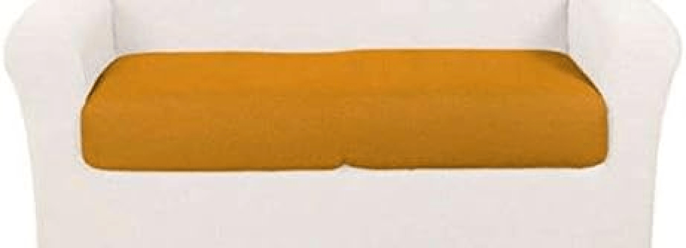COPRICUSCINO COPRISEDUTA ELASTICIZZATO DIVANO 2 POSTI LINEA JOLIE ESTENSIBILE DA 110 A 145CM COLORE GIALLO