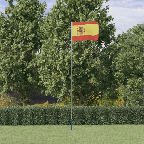 vidaXL Asta e Bandiera Spagna 5,55 m Alluminio
