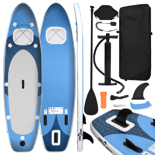 vidaXL Set Tavola SUP Gonfiabile Blu Mare 300x76x10 cm