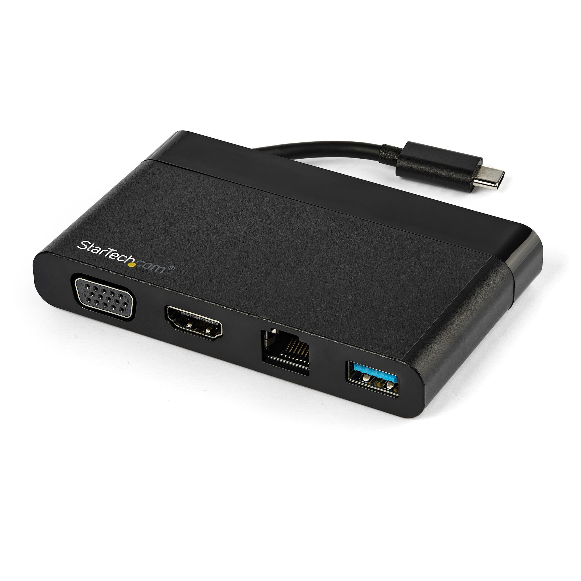 StarTech.com Adattatore multiporta USB C con HDMI, VGA, Gigabit Ethernet e USB 3.0 - Mini dock hub USB C a HDMI 4K o VGA 1080p display - Docking stati