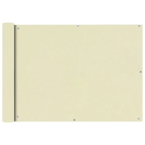 Paravento da Balcone in Tessuto Oxford 75x400 cm Crema