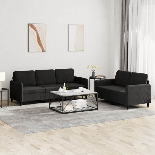 vidaXL Set di Divani 2 pz Nero in Velluto