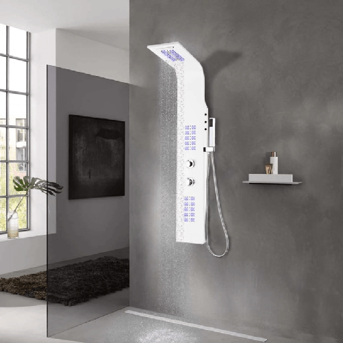 Pannello Doccia in Alluminio 20x44x130 cm Bianco