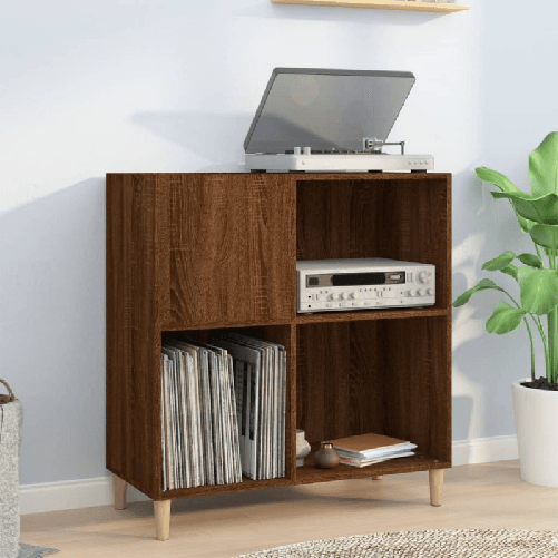 vidaXL Mobile Porta Dischi Rovere Marrone 84,5x38x89 Legno Multistrato
