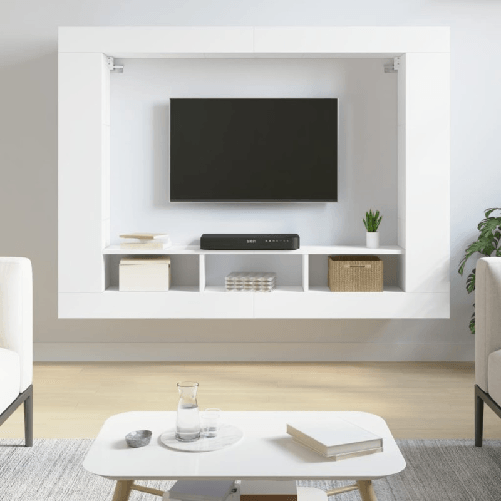 vidaXL Mobile Porta TV Bianco 152x22x113 cm in Legno ingegnerizzato