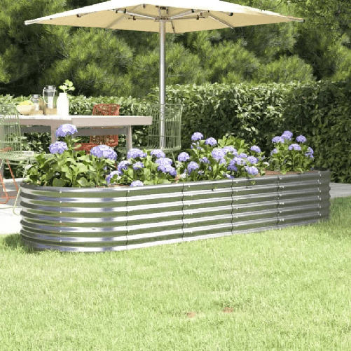 vidaXL Letto Giardino Acciaio Verniciato a Polvere 224x80x36cm Argento