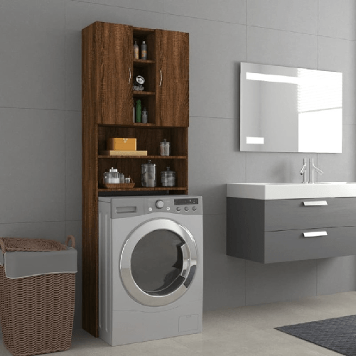 Mobile per Lavatrice Rovere Marrone 64x25,5x190 cm