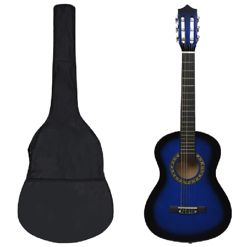 vidaXL Set Chitarra Classica per Principianti 8 pz Blu 1/2 34"