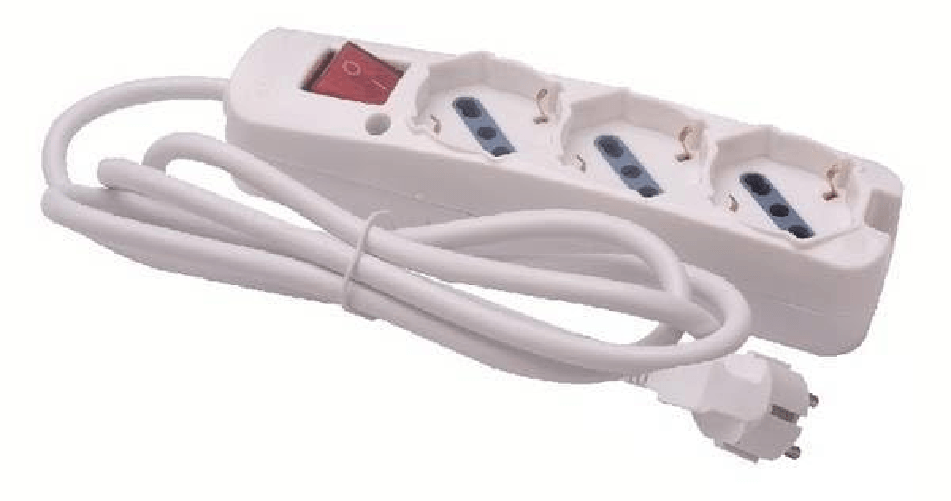 MULTIP 3 USCITE UNIV INTERR SPINA STDR TEDESCO CAVO 1.5M 3500W BIANCA