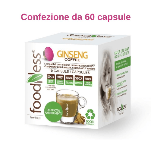 Foodness ginseng coffee compatibile lavazza a modo mio 60 capsule