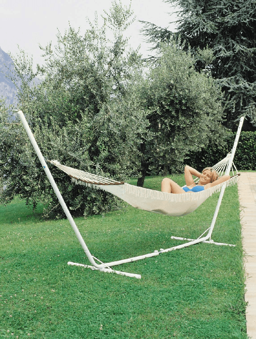LA RETE Amaca in Cotone Naturale a Trama fitta con Frange A1008