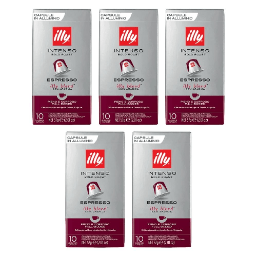 Illy blend tostato intenso 50 capsule in alluminio compatibili nespresso
