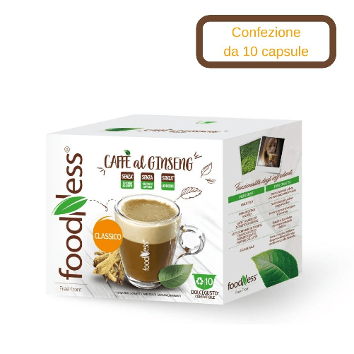 Foodness ginseng compatibile nescafe' dolce gusto 10 capsule *** fraganza ginseng coffe, confezione 1