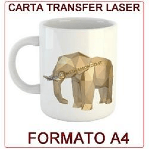 CARTA TRANSFER A4 - PER MATERIALI RIGIDI - PER STAMPANTE LASER - 5 FOGLI